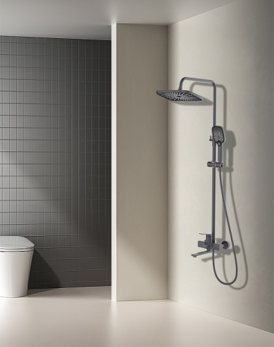 Душевая система Splenka S40.24.07 Серая матовая латунь на стену