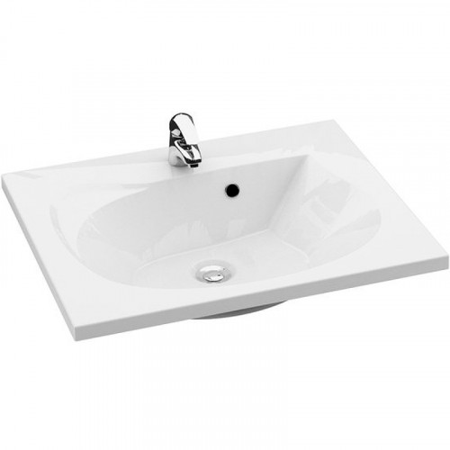 Раковина Ravak Rosa II 60 XJ201160000 Белая искусственный камень (литьевой мрамор) полувстраиваемая