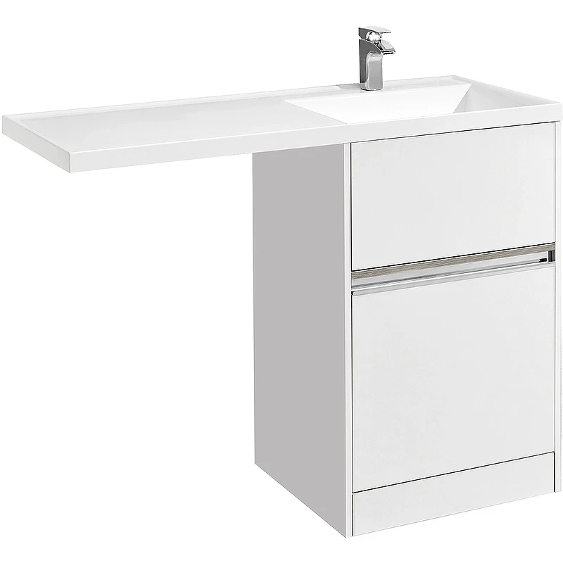 Тумба под раковину Aquaton Лондри 120 R 1A235901LH010 Белый глянец МДФ / ЛДСП