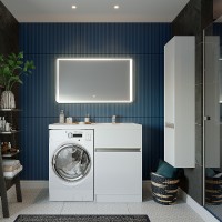 Тумба под раковину Aquaton Лондри 120 R 1A235901LH010 Белый глянец МДФ / ЛДСП
