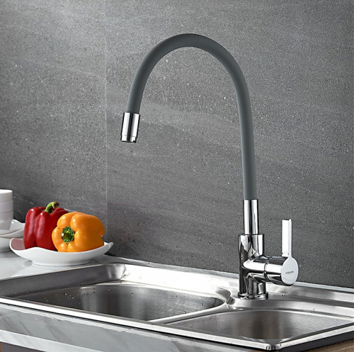 Смеситель для кухни Ledeme Rainbow 4898-9L Хром Серый