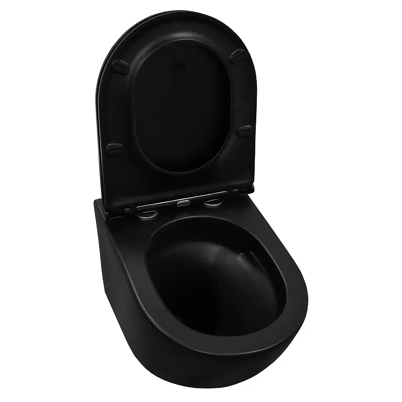 Унитаз подвесной Azario Grado AZ-0046-UQ1-MB цвет Черный матовый с сиденьем Микролифт