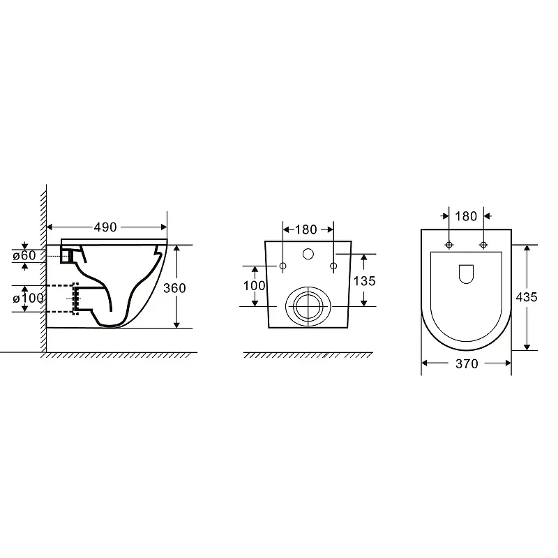 Унитаз подвесной Azario Grado AZ-0046-UQ1-MB цвет Черный матовый с сиденьем Микролифт
