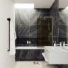 Шторка на ванну Maybah Glass MGV-77-5у 900x1400 в узком профиле Хром матовый стекло бронзовое матовое
