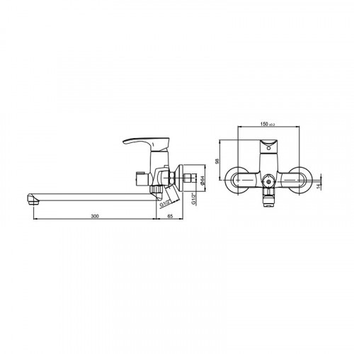 Смеситель для ванны Paini Palermo PACR119KM универсальный Хром