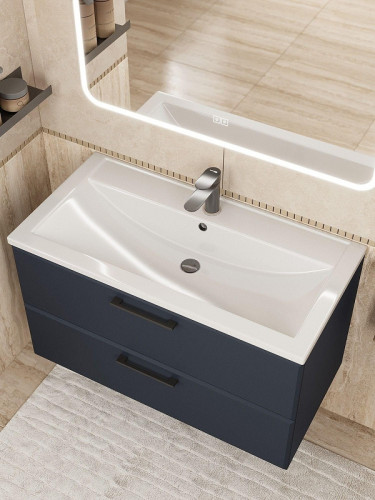 Тумба с раковиной Uperwood Foster New 90 KFosterNEW90b подвесная цвет Черный матовый