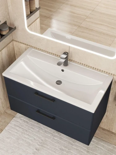 Тумба с раковиной Uperwood Foster New 90 KFosterNEW90b подвесная цвет Черный матовый