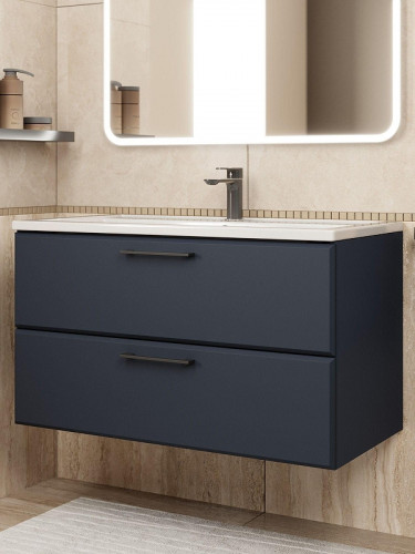 Тумба с раковиной Uperwood Foster New 90 KFosterNEW90b подвесная цвет Черный матовый