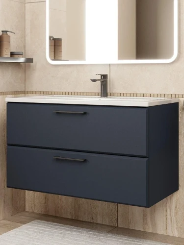 Тумба с раковиной Uperwood Foster New 90 KFosterNEW90b подвесная цвет Черный матовый