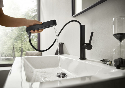 Смеситель для раковины Hansgrohe Finoris 76063670 Черный матовый латунь