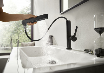 Смеситель для раковины Hansgrohe Finoris 76063670 Черный матовый латунь