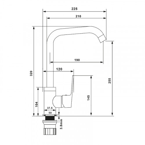 Смеситель для кухни WesnaArt Nova NOV03-150 Хром