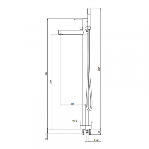Смеситель для ванны Gattoni Circle One 9008/90NO Черный матовый