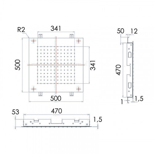 Верхний душ Remer SS357SFS50 Нержавеющая сталь нержавеющая сталь встраиваемый
