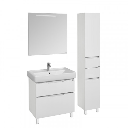 Зеркало Aquaton Дакота 80 1A203102DA010 с подсветкой Белое с выключателем МДФ / ЛДСП, стекло