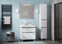 Зеркало Aquaton Дакота 80 1A203102DA010 с подсветкой Белое с выключателем МДФ / ЛДСП, стекло