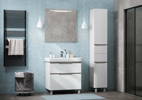 Зеркало Aquaton Дакота 80 1A203102DA010 с подсветкой Белое с выключателем МДФ / ЛДСП, стекло