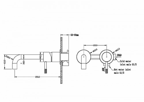Смеситель для раковины Boheme Uno 465-SGM Оружейная сталь глянцевая латунь встраиваемый
