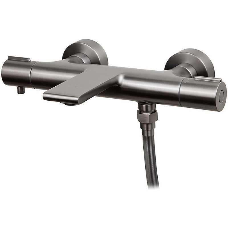 Смеситель для ванны Kaiser Serio 05322-15 с термостатом Вороненая сталь латунь на стену