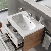 Раковина Ravak Chrome 60 XJG01160000 Белая искусственный камень (литьевой мрамор) полувстраиваемая