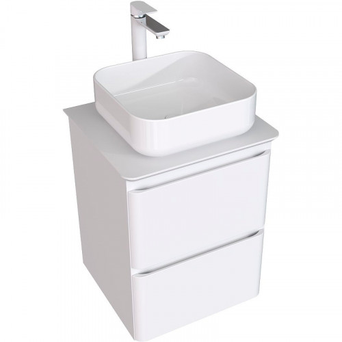 Тумба под раковину Aquanet Эмбер 50 330463 подвесная Белая матовая МДФ / ЛДСП