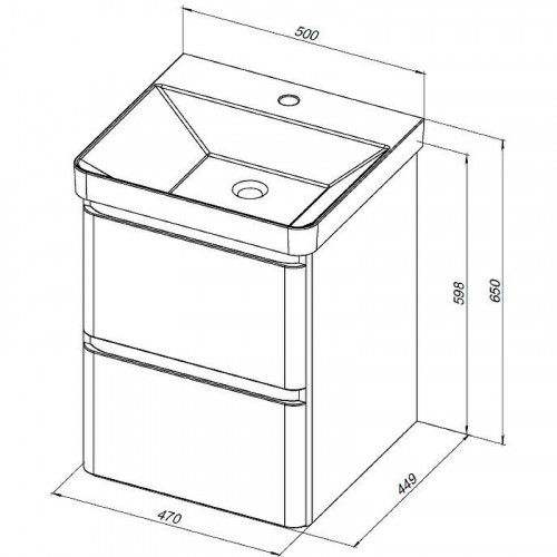 Тумба под раковину Aquanet Эмбер 50 330463 подвесная Белая матовая МДФ / ЛДСП