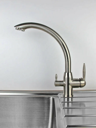 Смеситель для кухни Viko V-5254 Серебро латунь на столешницу