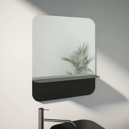 Зеркало Evoform Shadow 60х70 BY 2587 с металлической полочкой - Черный цвет