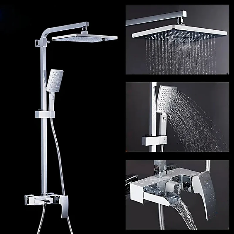 Душевая система Gappo G2407-30 Хром Белый латунь на стену