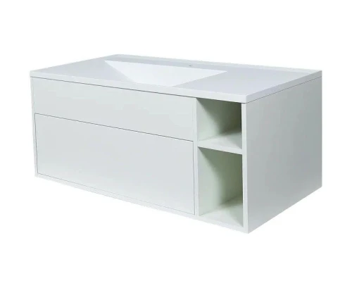 Тумба с раковиной Uperwood Lotus Premium 100 39340207463 подвесная цвет Белый матовый