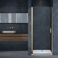Душевая дверь Vincea Alpha 60 VDP-3AL600CLG профиль Брашированное золото стекло прозрачное