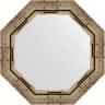 Зеркало Evoform Octagon 54х54 BY 3667 в багетной раме - Серебряный бамбук 73 мм