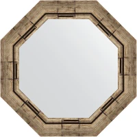 Зеркало Evoform Octagon 54х54 BY 3667 в багетной раме - Серебряный бамбук 73 мм