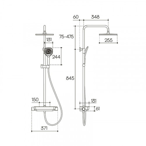 Душевая система Aqueduto CHUVA CHU0300 c термостатом цвет Хром