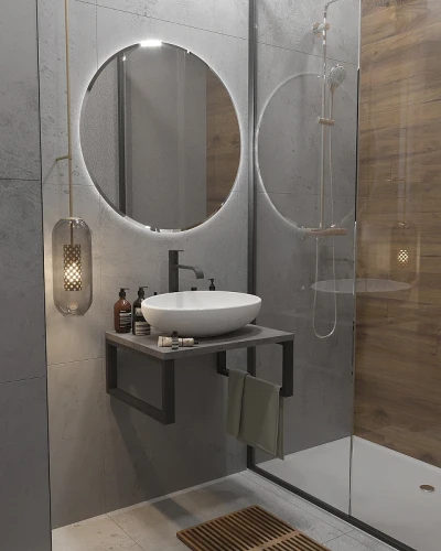 Столешница под раковину 1MarKa Grunge Loft 60 Ц0000001585 Бетон темно-серый