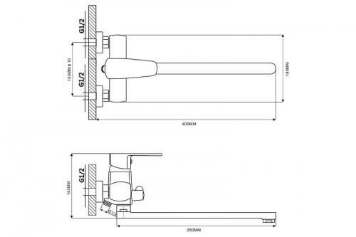 Смеситель для ванны Ekko E22304 универсальный цвет Хром Синий