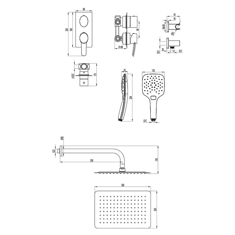 Душевая система Lemark Atlantiss LM3249C цвет Хром