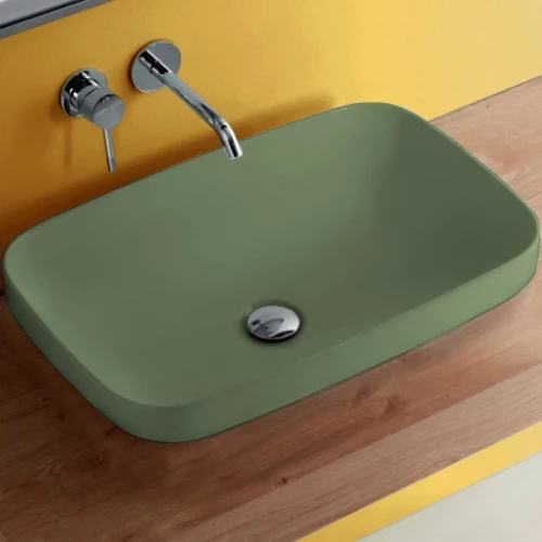 Раковина Kerasan Tribeca 60 514311 Verde muschio фаянс накладная, полувстраиваемая