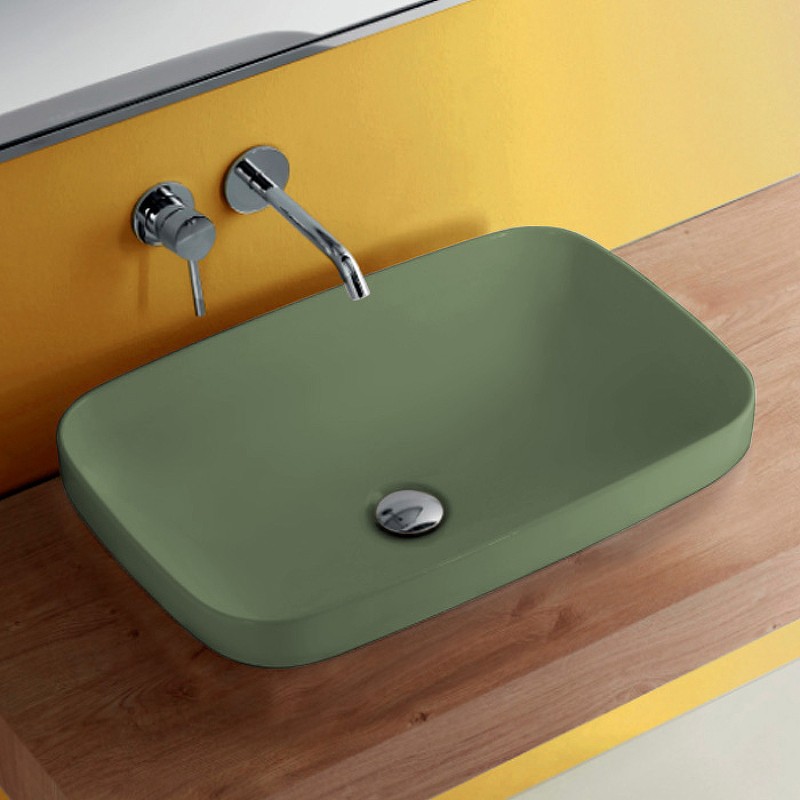 Раковина Kerasan Tribeca 60 514311 Verde muschio фаянс накладная, полувстраиваемая