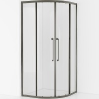 Душевой уголок Cezares Relax-304 100x100 RELAX-304-R-2-100-C-GM профиль Оружейная сталь стекло прозрачное