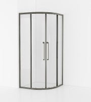 Душевой уголок Cezares Relax-304 100x100 RELAX-304-R-2-100-C-GM профиль Оружейная сталь стекло прозрачное