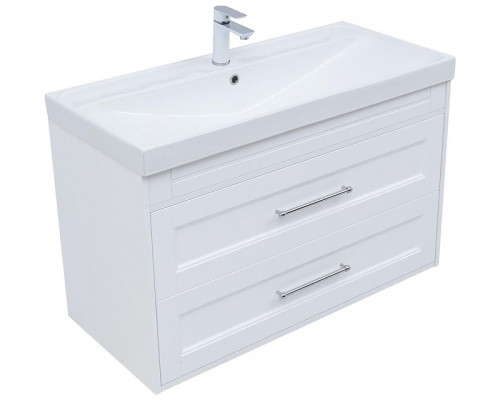 Тумба под раковину Aquanet Бостон New 100 306369 подвесная цвет Белый сатин