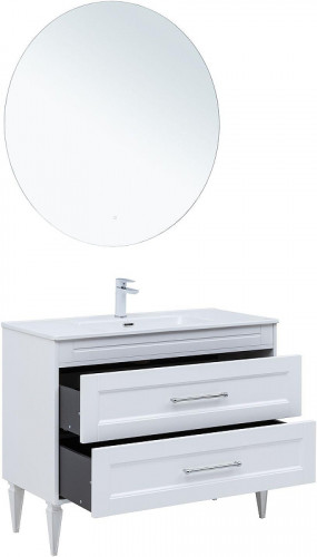 Тумба под раковину Aquanet Бостон New 100 306369 подвесная цвет Белый сатин