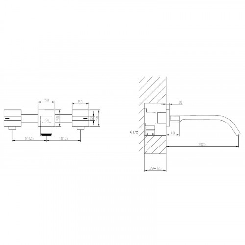 Смеситель для раковины Abber Wasserfall AF8612 Хром латунь встраиваемый