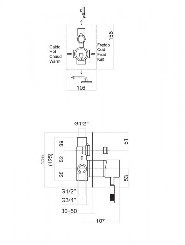 Смеситель для душа Fiore Xenon 44NN7517 цвет Черный матовый