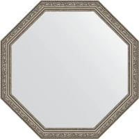 Зеркало Evoform Octagon 70х70 BY 3693 в багетной раме - Виньетка состаренное серебро 56 мм стекло