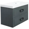 Тумба под раковину La Fenice Cubo 90 FNC-01-CUB-G-90-2 подвесная Серая матовая МДФ / ЛДСП