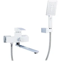 Смеситель для ванны Gappo G07 G2207-7 универсальный Белый Хром латунь на стену