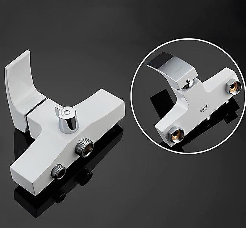 Смеситель для ванны Gappo G07 G2207-7 универсальный Белый Хром латунь на стену