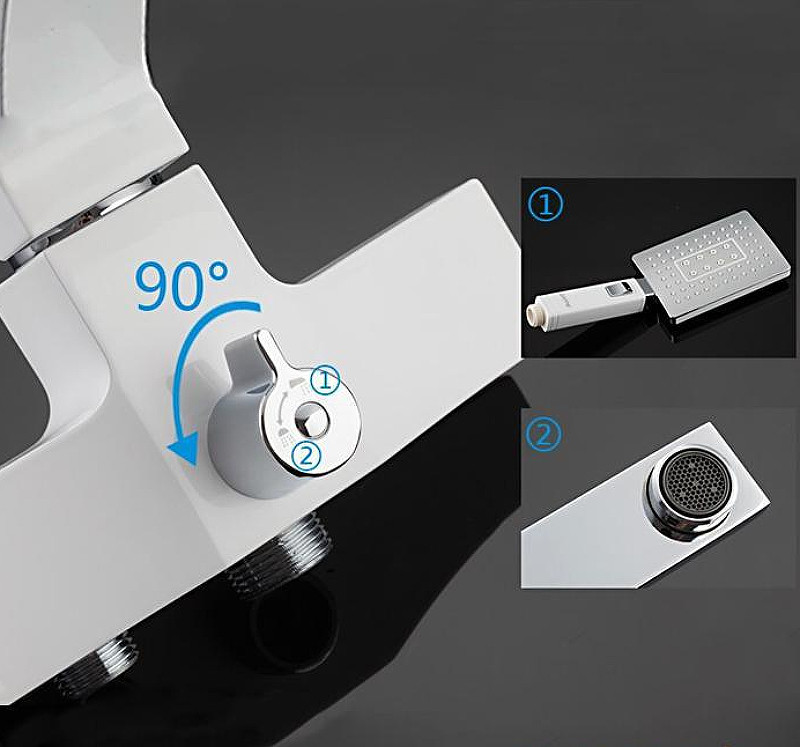 Смеситель для ванны Gappo G07 G2207-7 универсальный Белый Хром латунь на стену